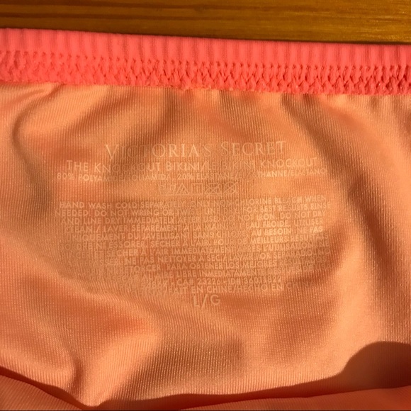 Victoria’s Secret Coral Pink Bikini, EUC, L/34D - Picture 4 of 12